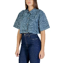 Blue Cotton Shortsleeve Shirt