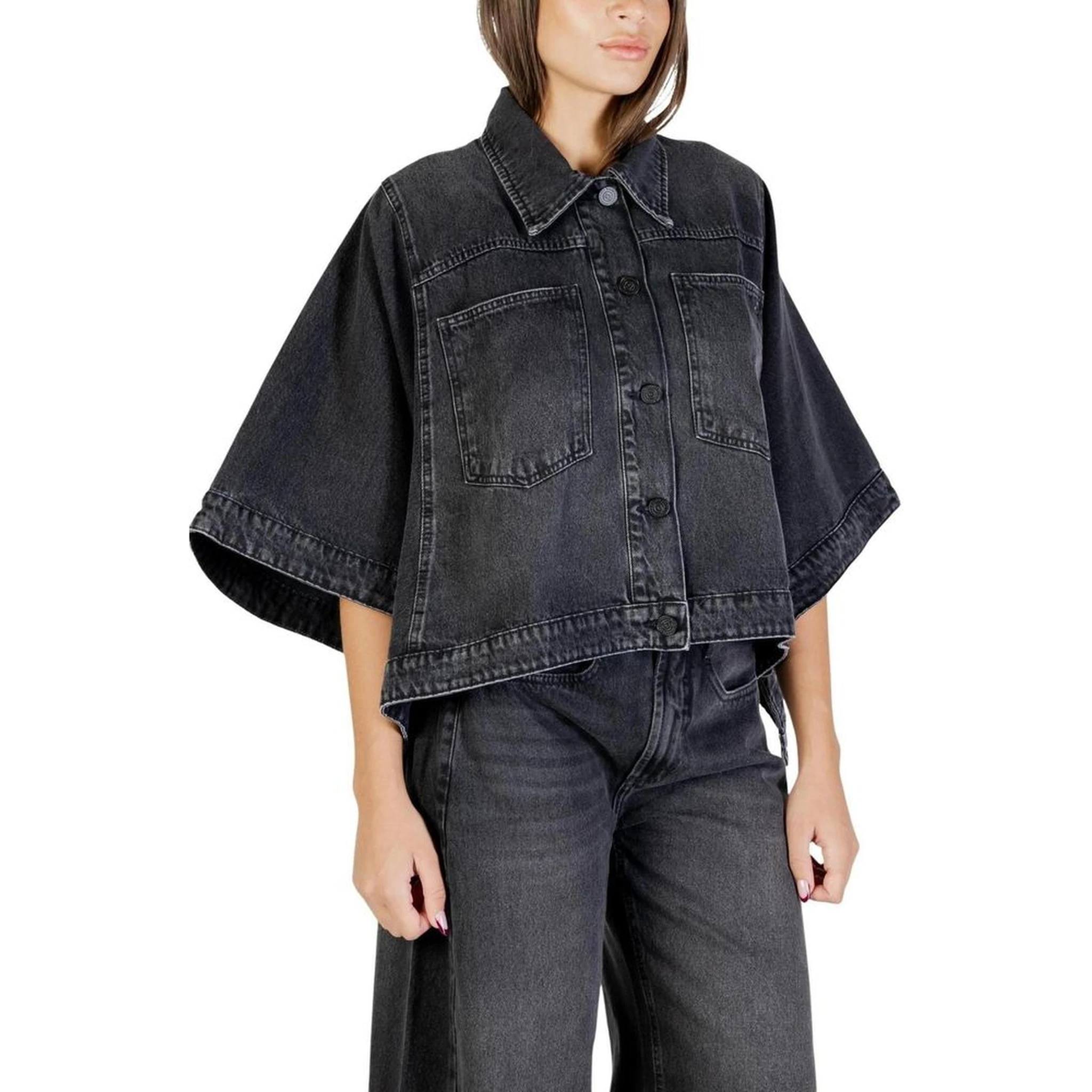 Black Cotton Denim Jacket