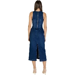 Blue Cotton Long Dress