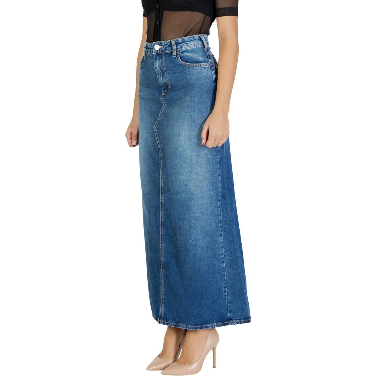 Blue Cotton Long Skirt