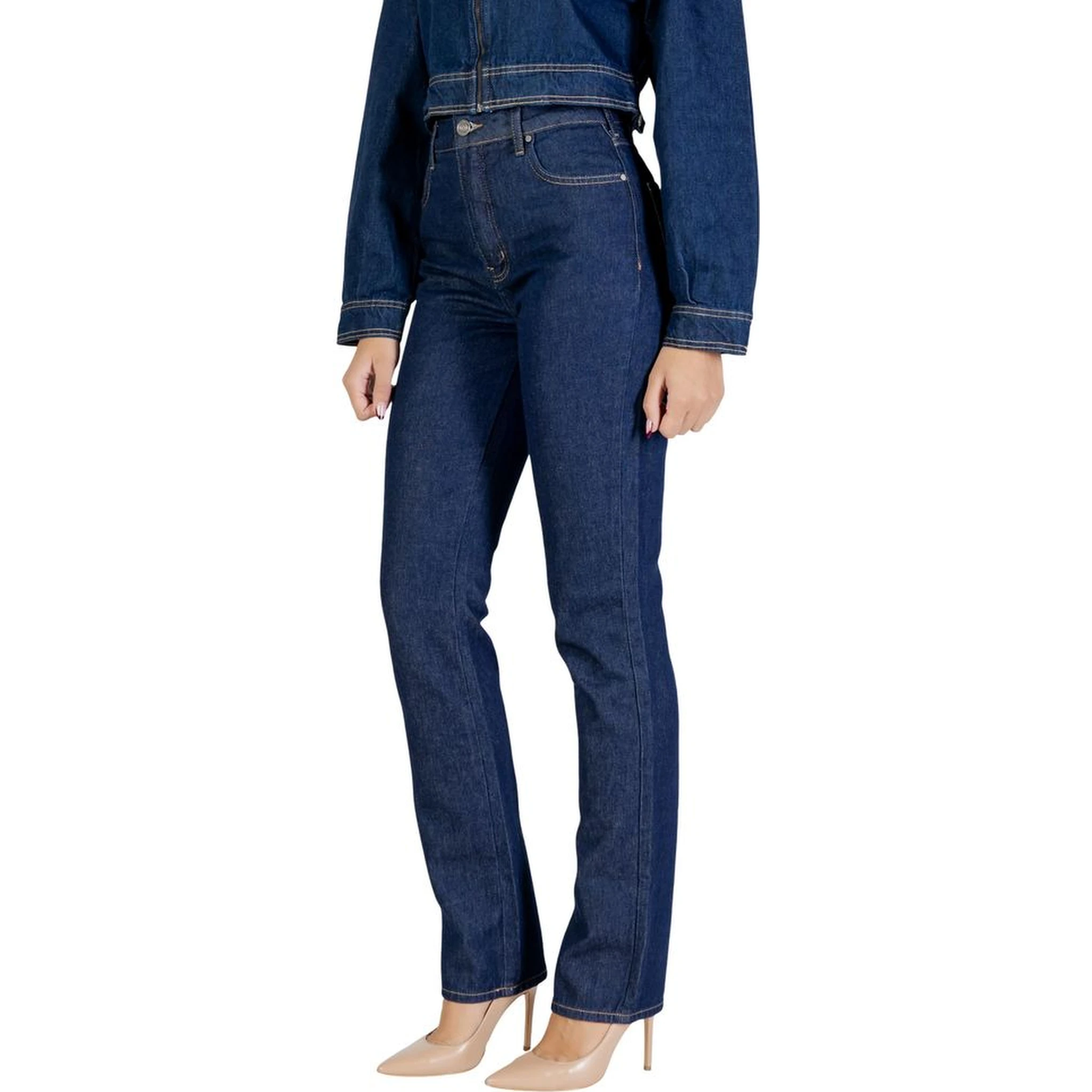 Blue Cotton Skinny Jeans