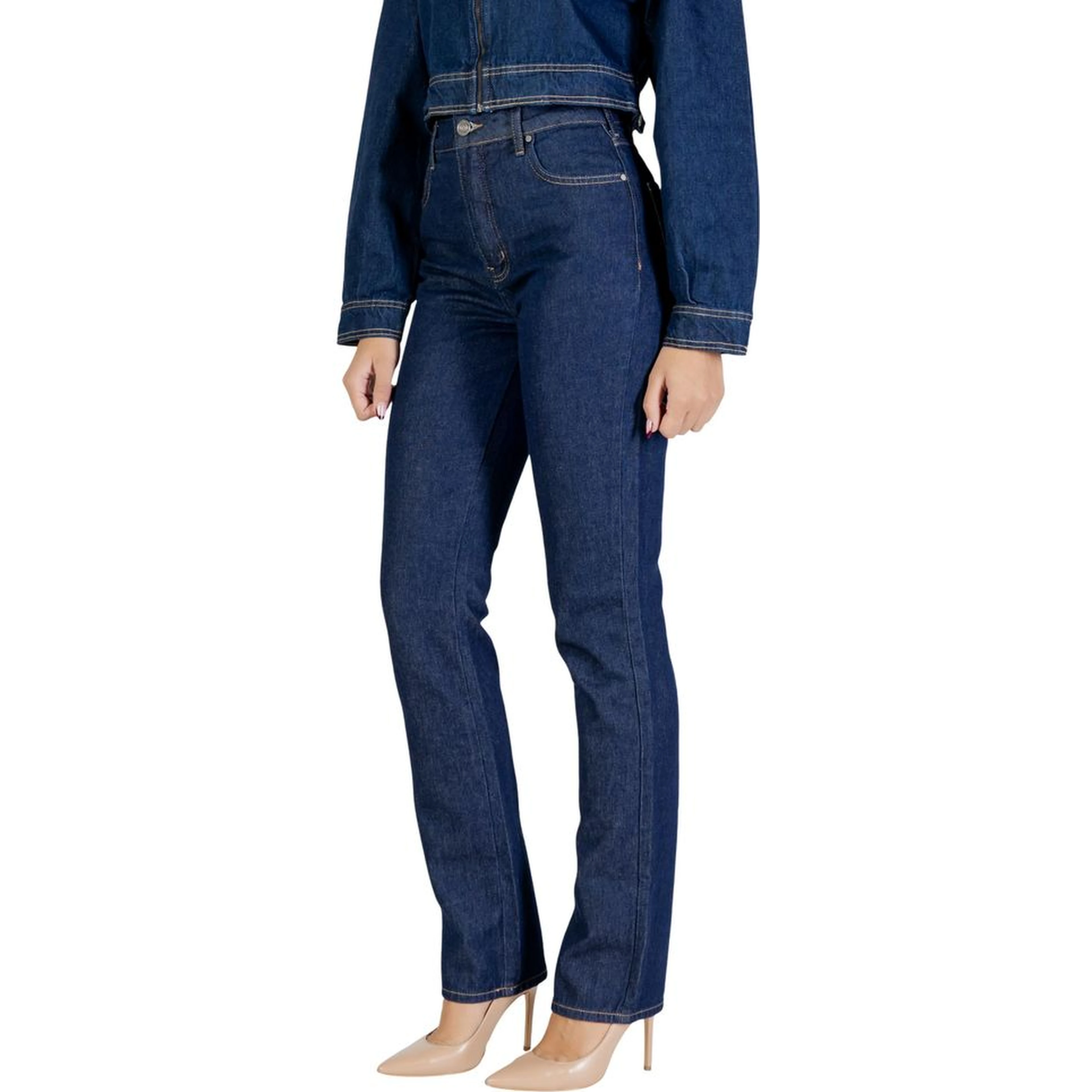 Blue Cotton Skinny Jeans