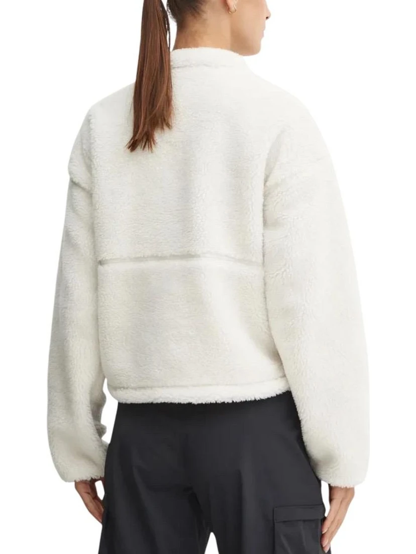 White Polyester Full-Length Jacket