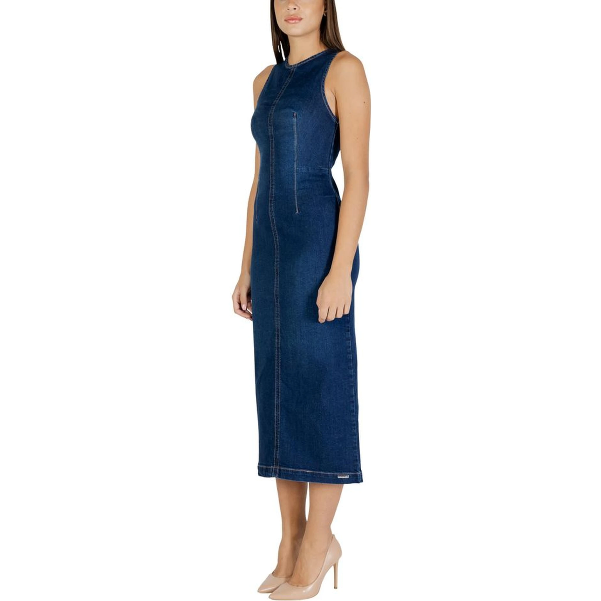 Blue Cotton Long Dress