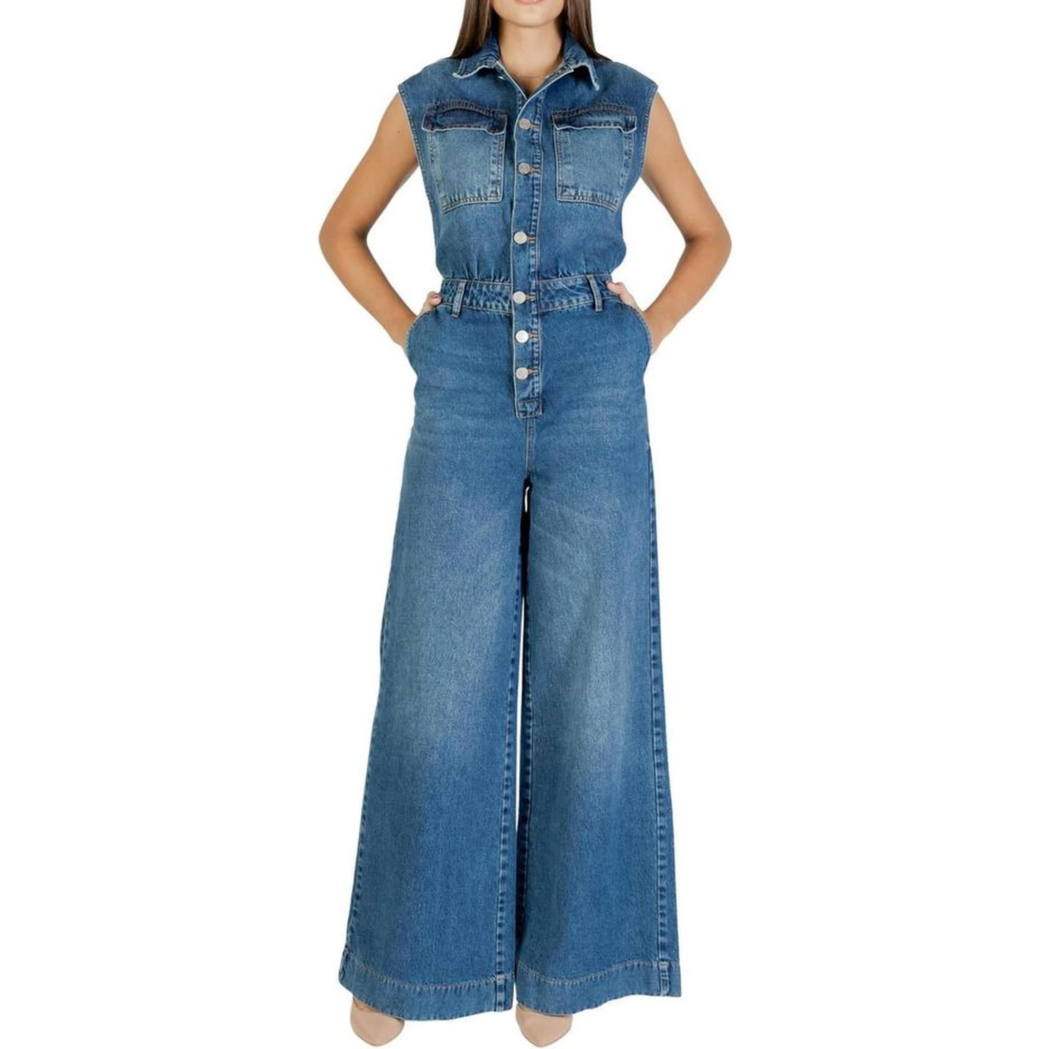 Blue Cotton Jumpsuit