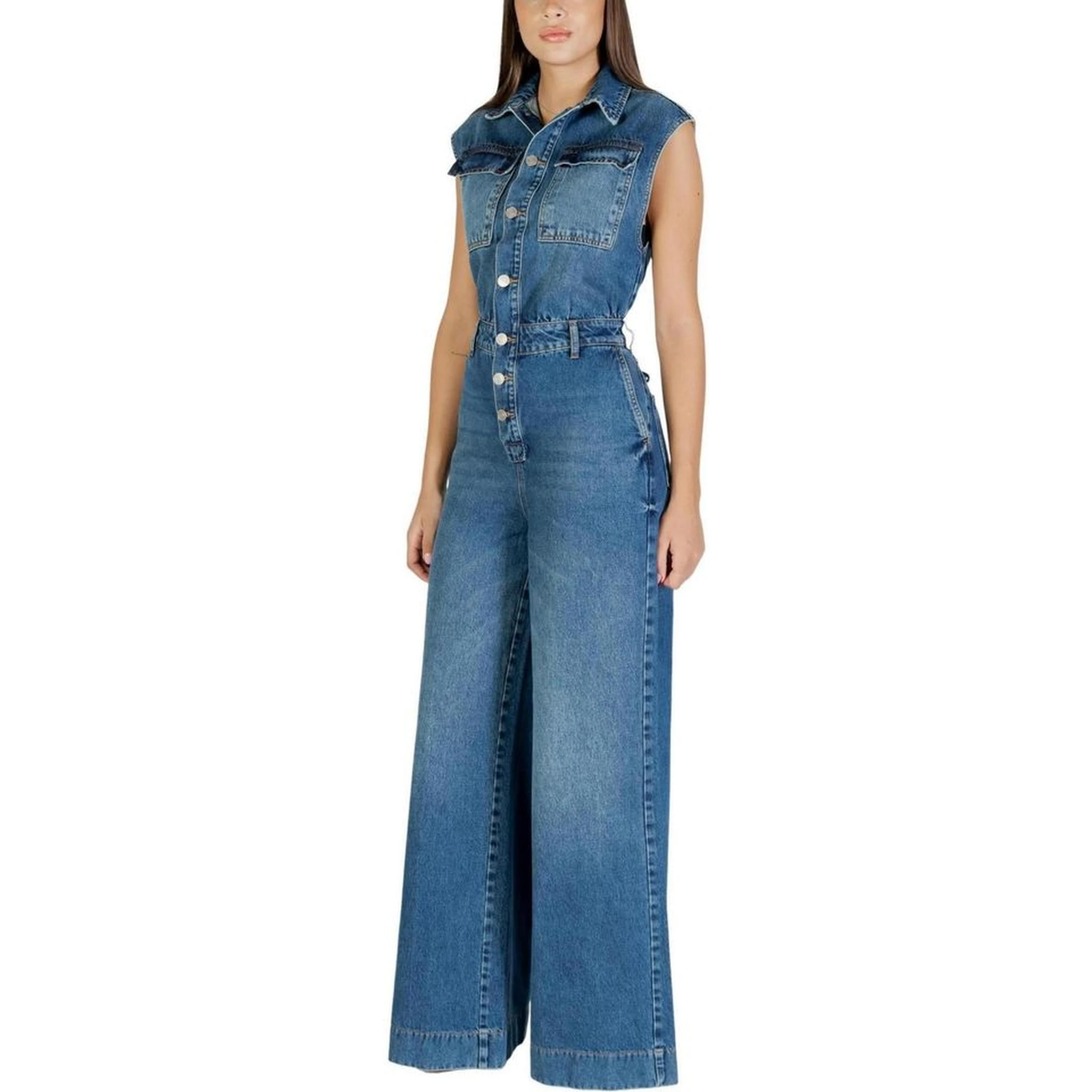 Blue Cotton Jumpsuit