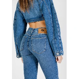 Blue Cotton Skinny Jeans