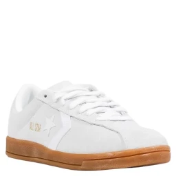 White Leather Low Top Sneakers