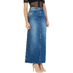 Blue Cotton Long Skirt