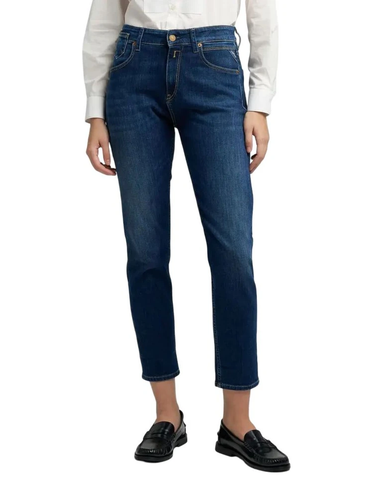 Blue Cotton Skinny Jeans