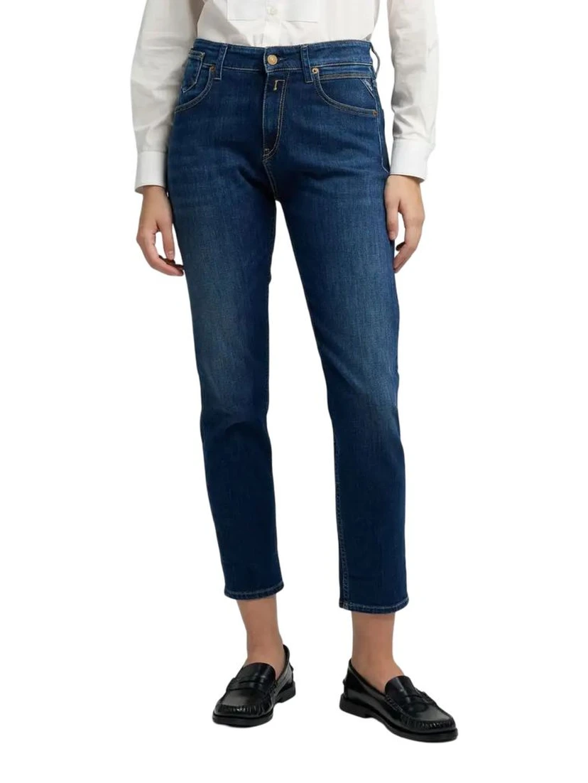 Blue Cotton Skinny Jeans