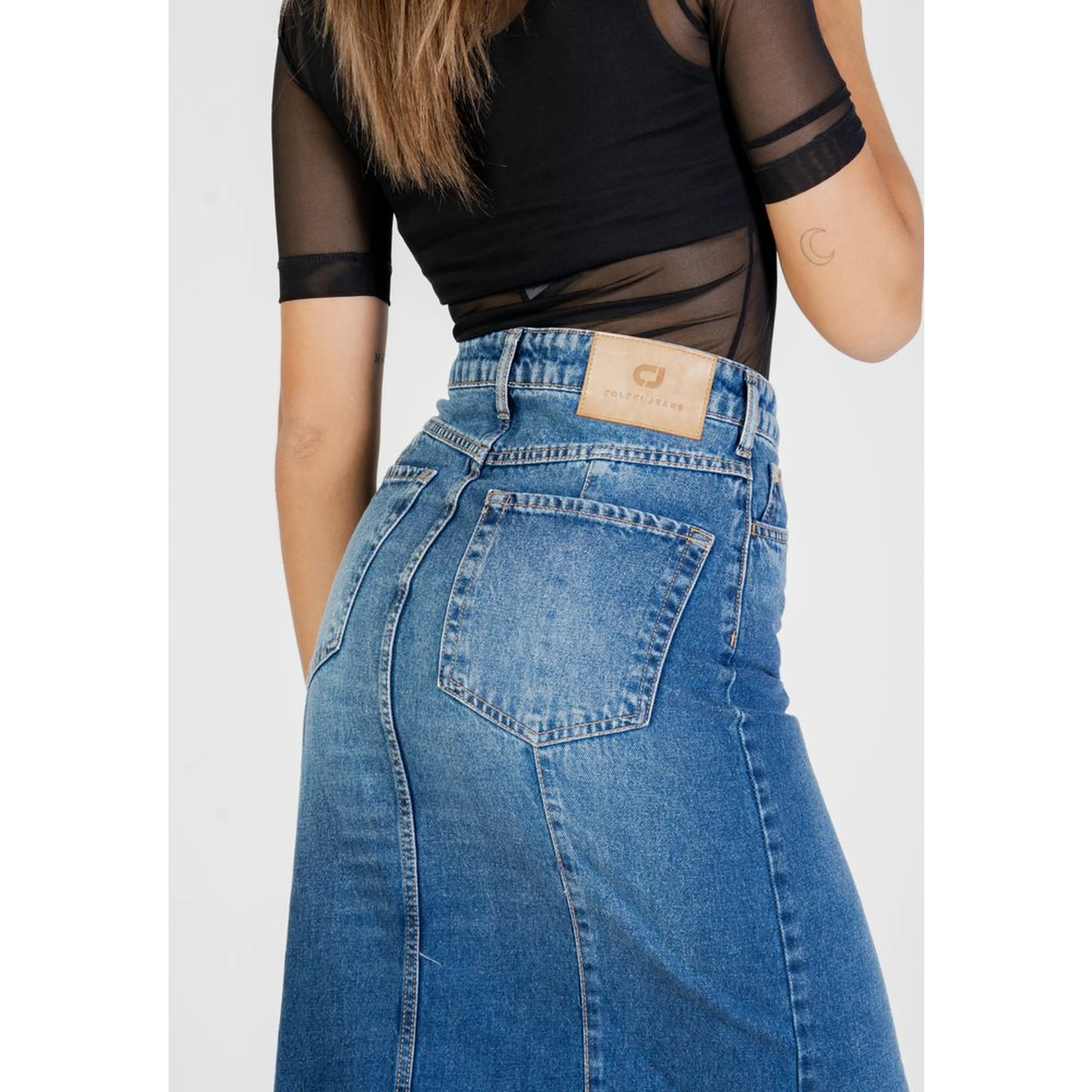 Blue Cotton Long Skirt