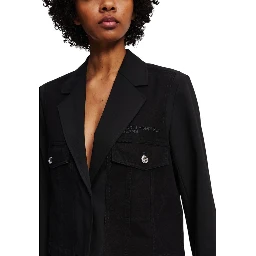 Black Polyester Blazer