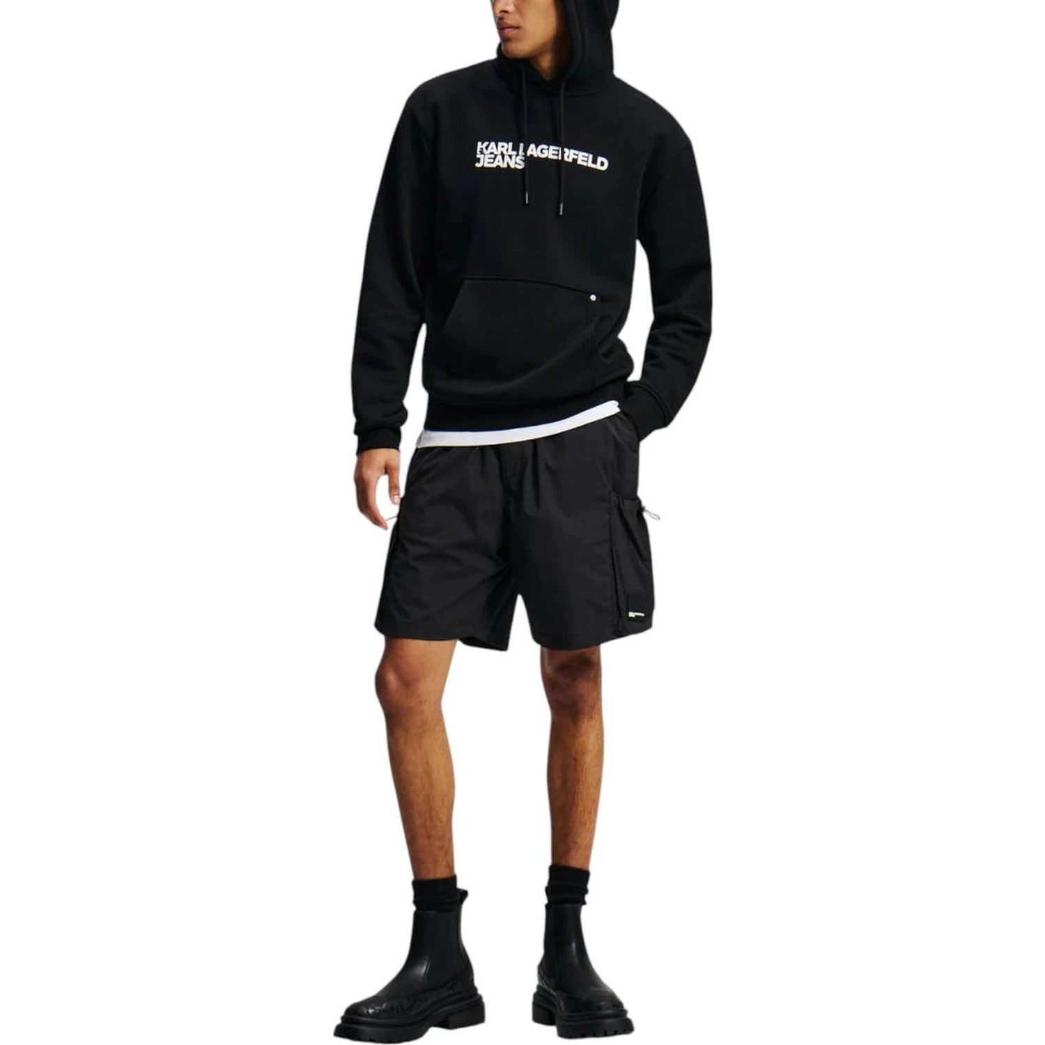 Black Cotton Hoodie