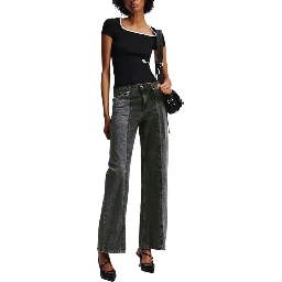 Black Cotton Relaxed Fit Jeans