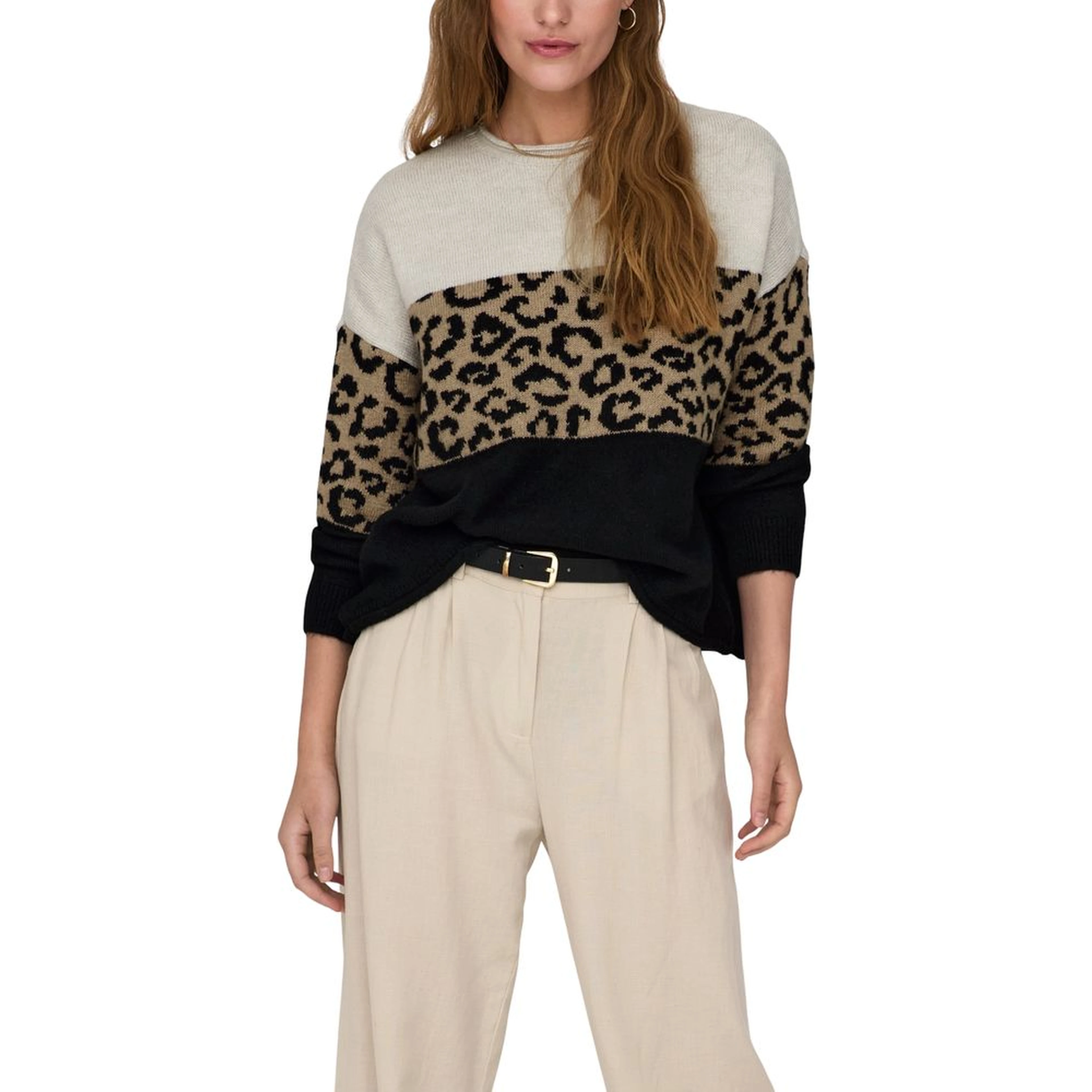 Bicolor Marabou Sweatshirt