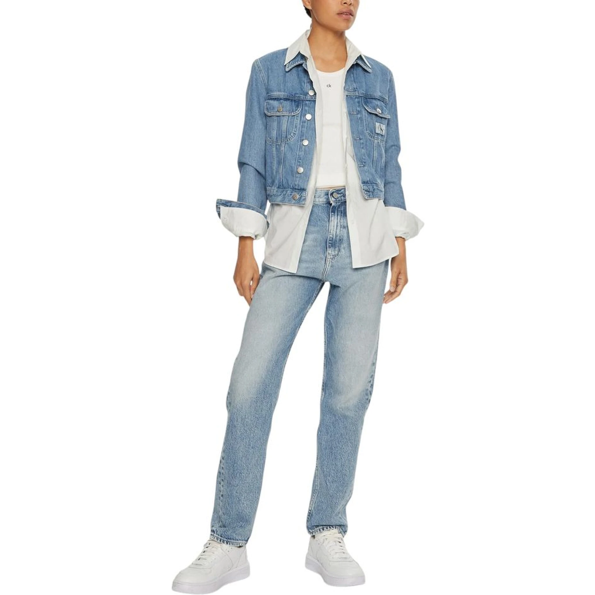 Light Blue Cotton Skinny Jeans