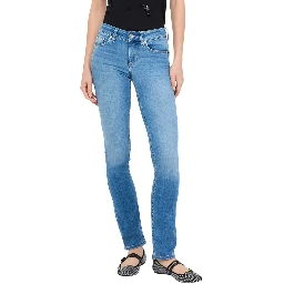 Light Blue Cotton Skinny Jeans