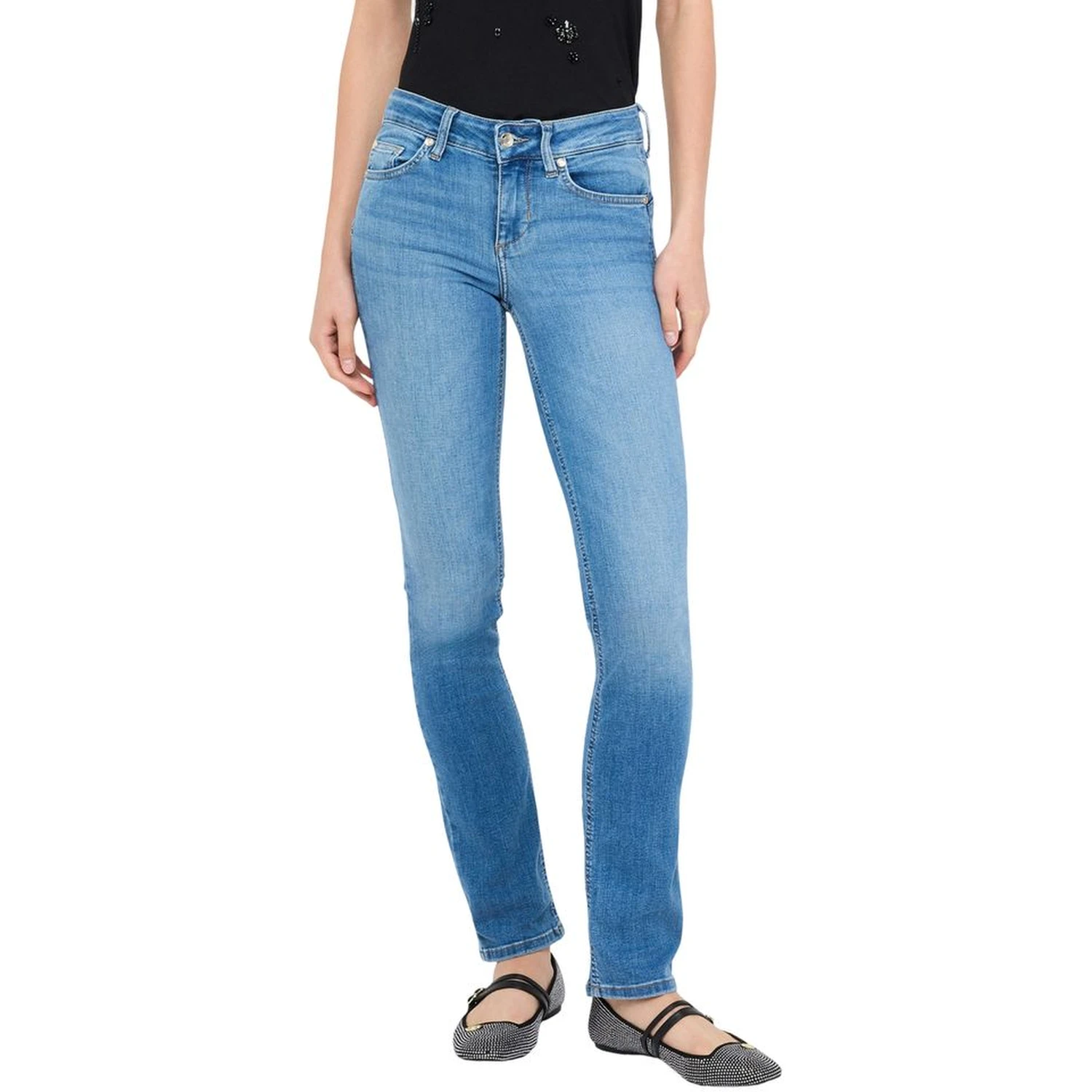 Light Blue Cotton Skinny Jeans