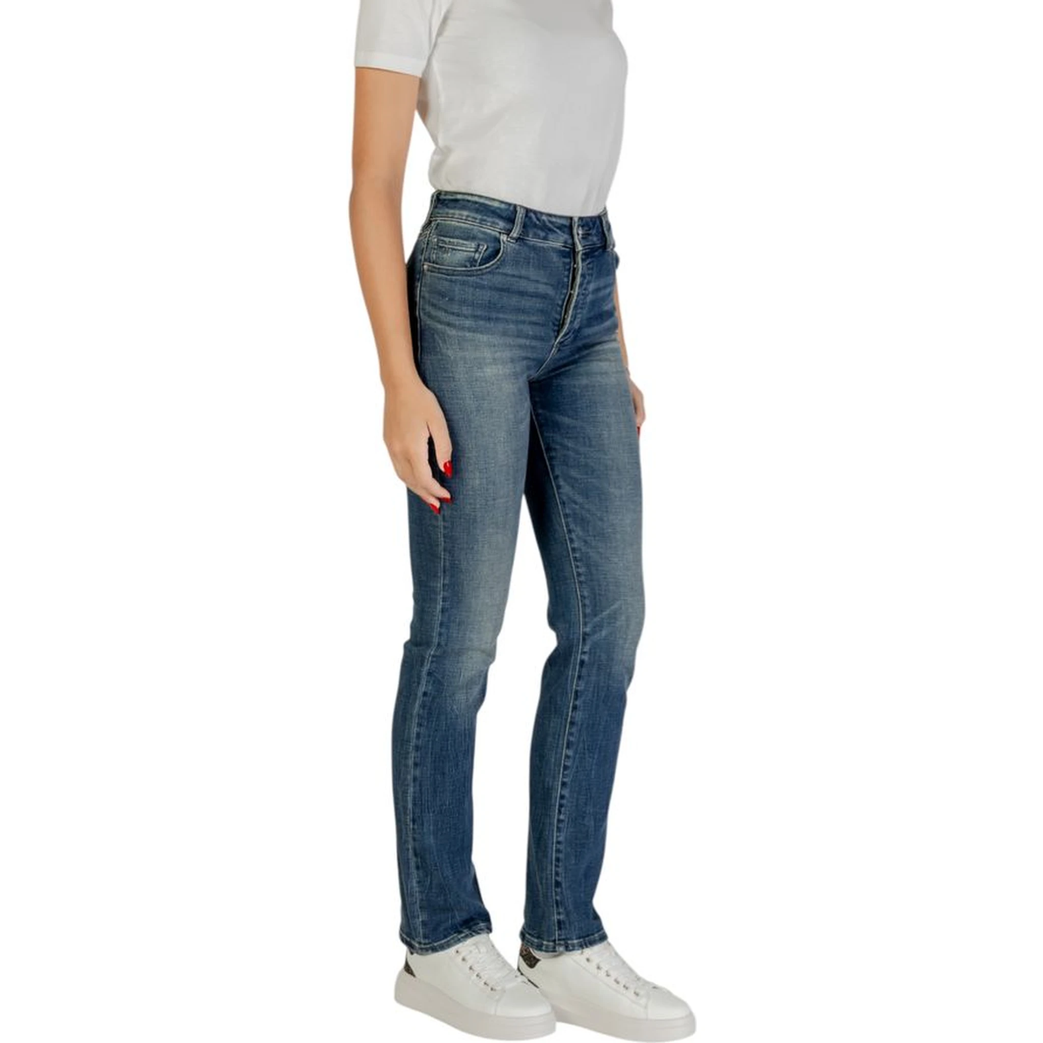 Blue Cotton Skinny Jeans
