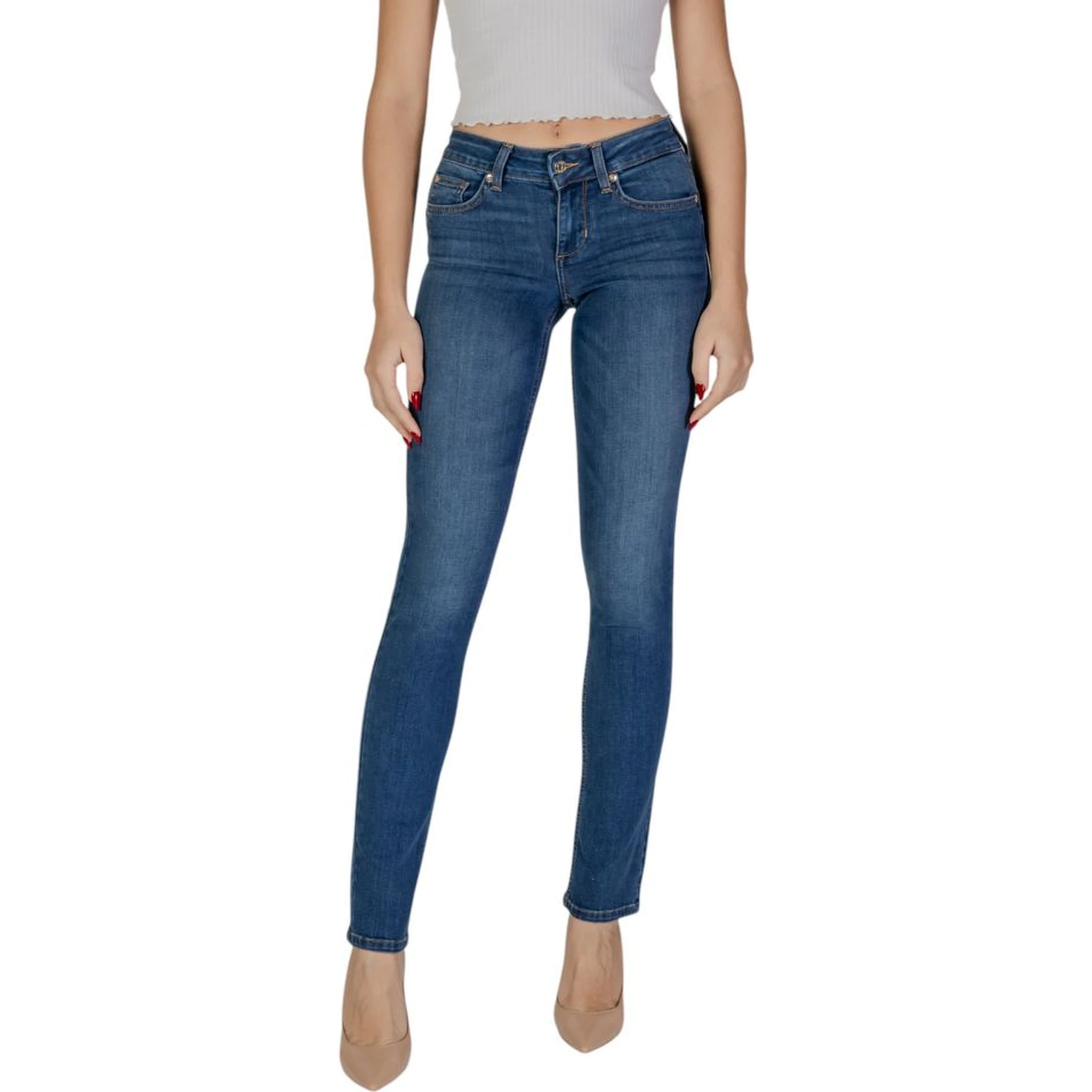 Blue Cotton Skinny Jeans