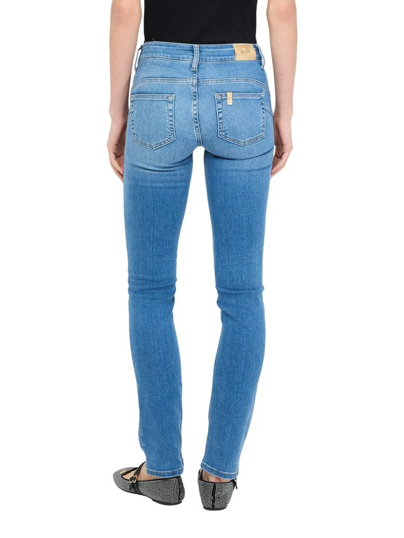 Light Blue Cotton Skinny Jeans