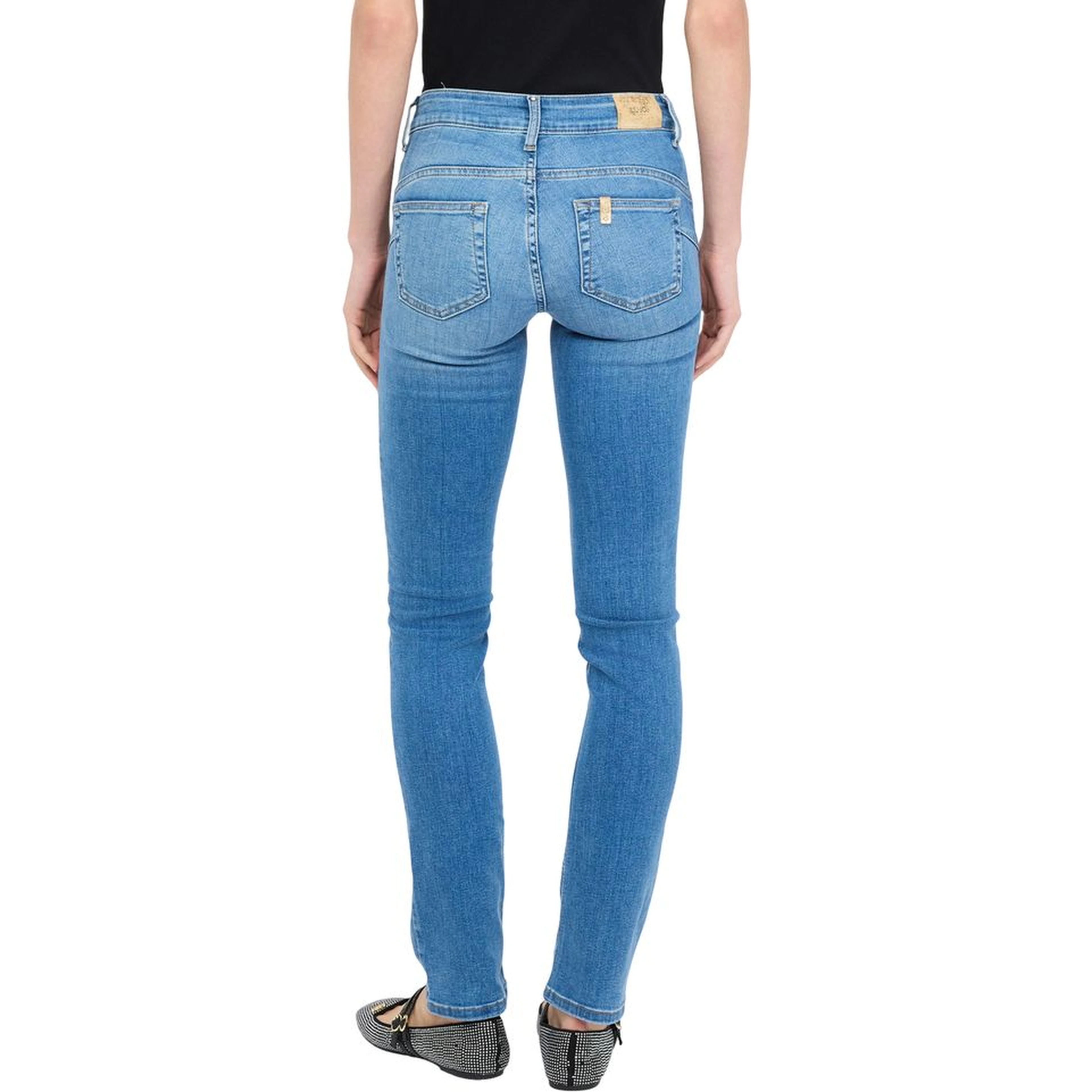Light Blue Cotton Skinny Jeans