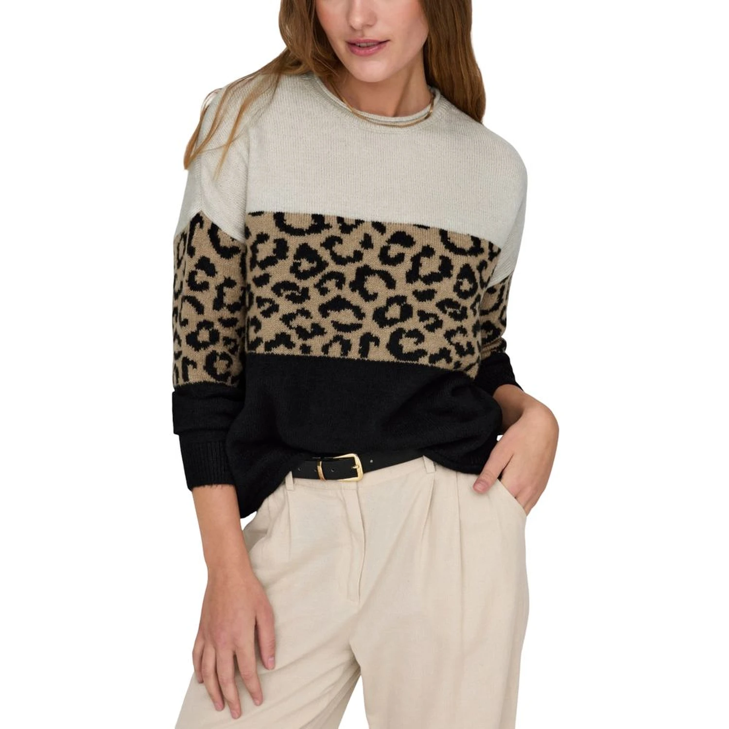 Bicolor Marabou Sweatshirt
