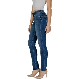 Blue Cotton Skinny Jeans