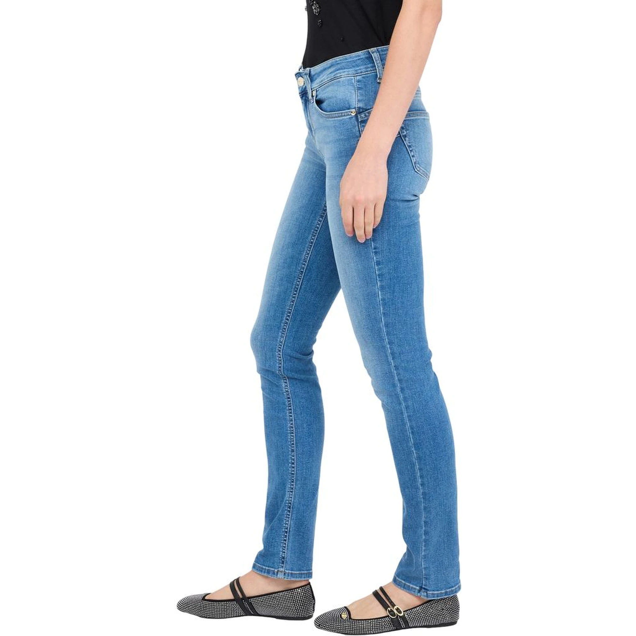 Light Blue Cotton Skinny Jeans