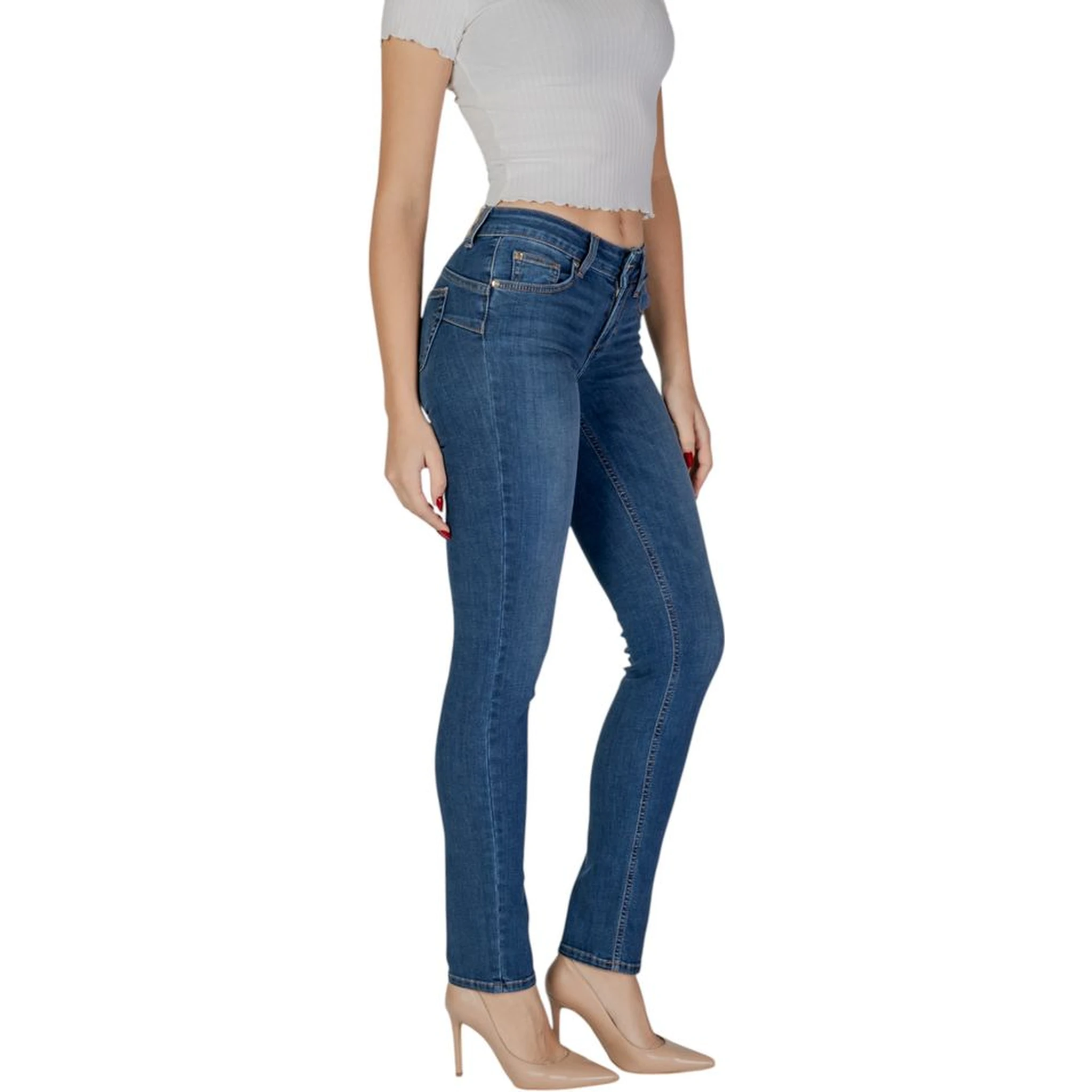 Blue Cotton Skinny Jeans