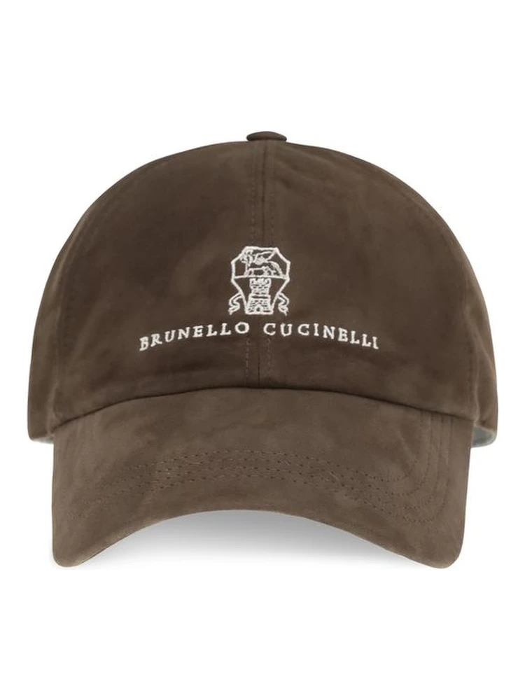 Brown Calf Leather Bos Taurus Cap (Baseball Hat)