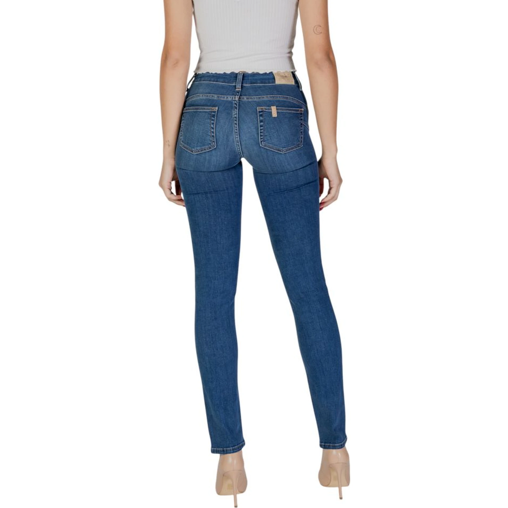 Blue Cotton Skinny Jeans