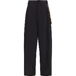 Black Cotton Casual Pants