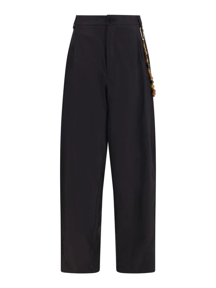 Black Cotton Casual Pants