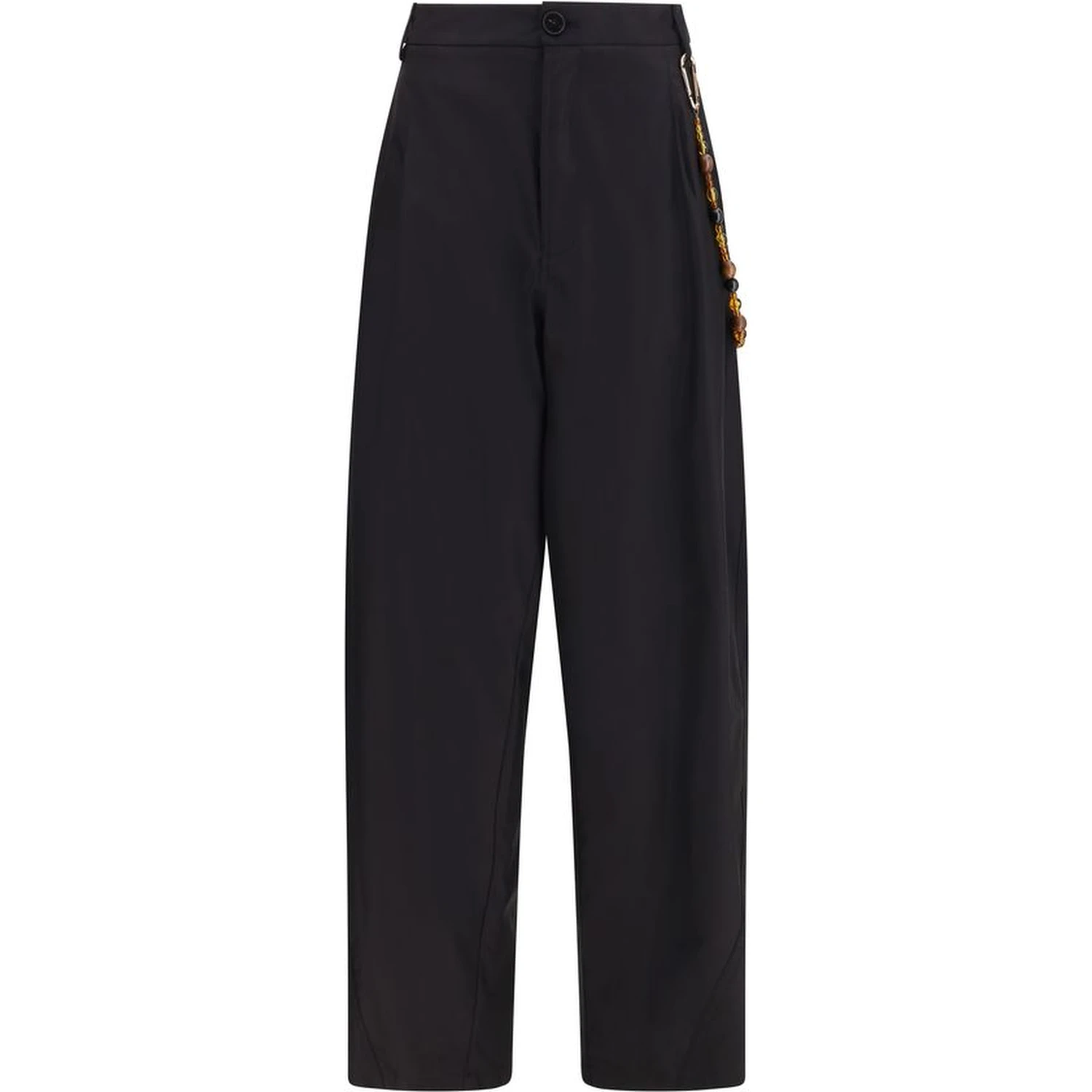 Black Cotton Casual Pants