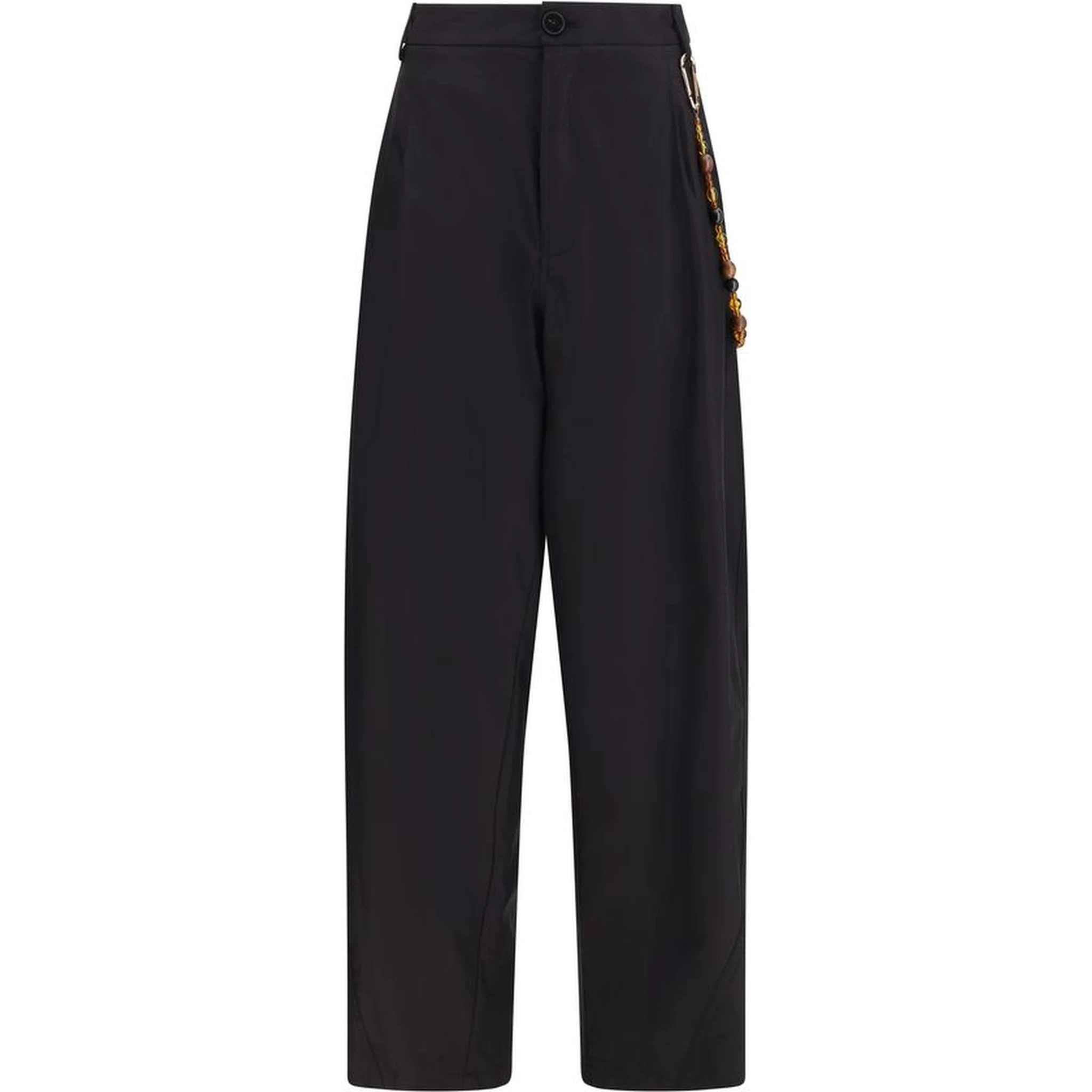 Black Cotton Casual Pants