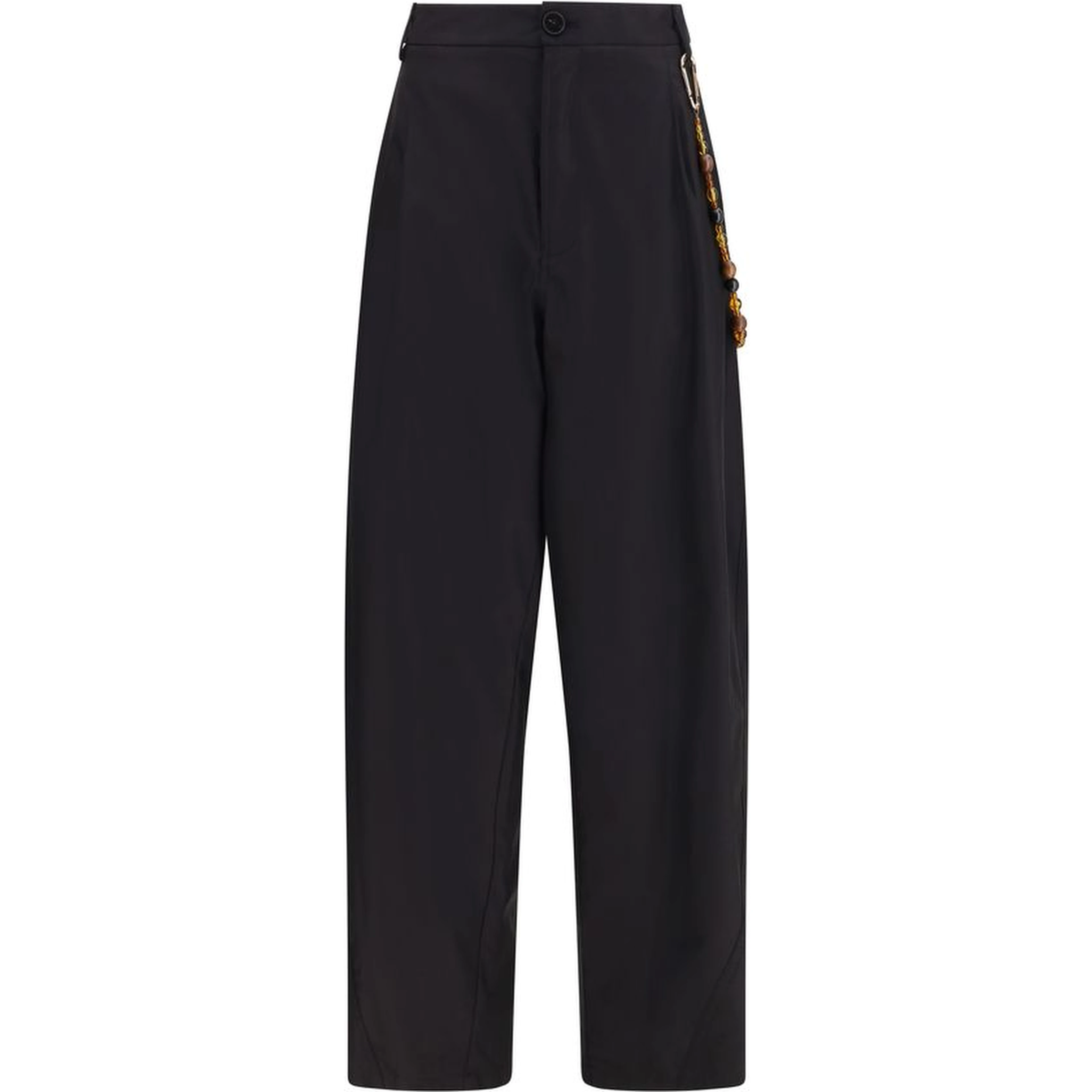 Black Cotton Casual Pants