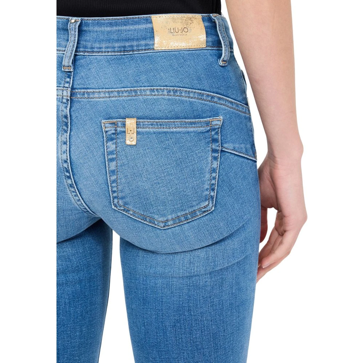 Light Blue Cotton Skinny Jeans