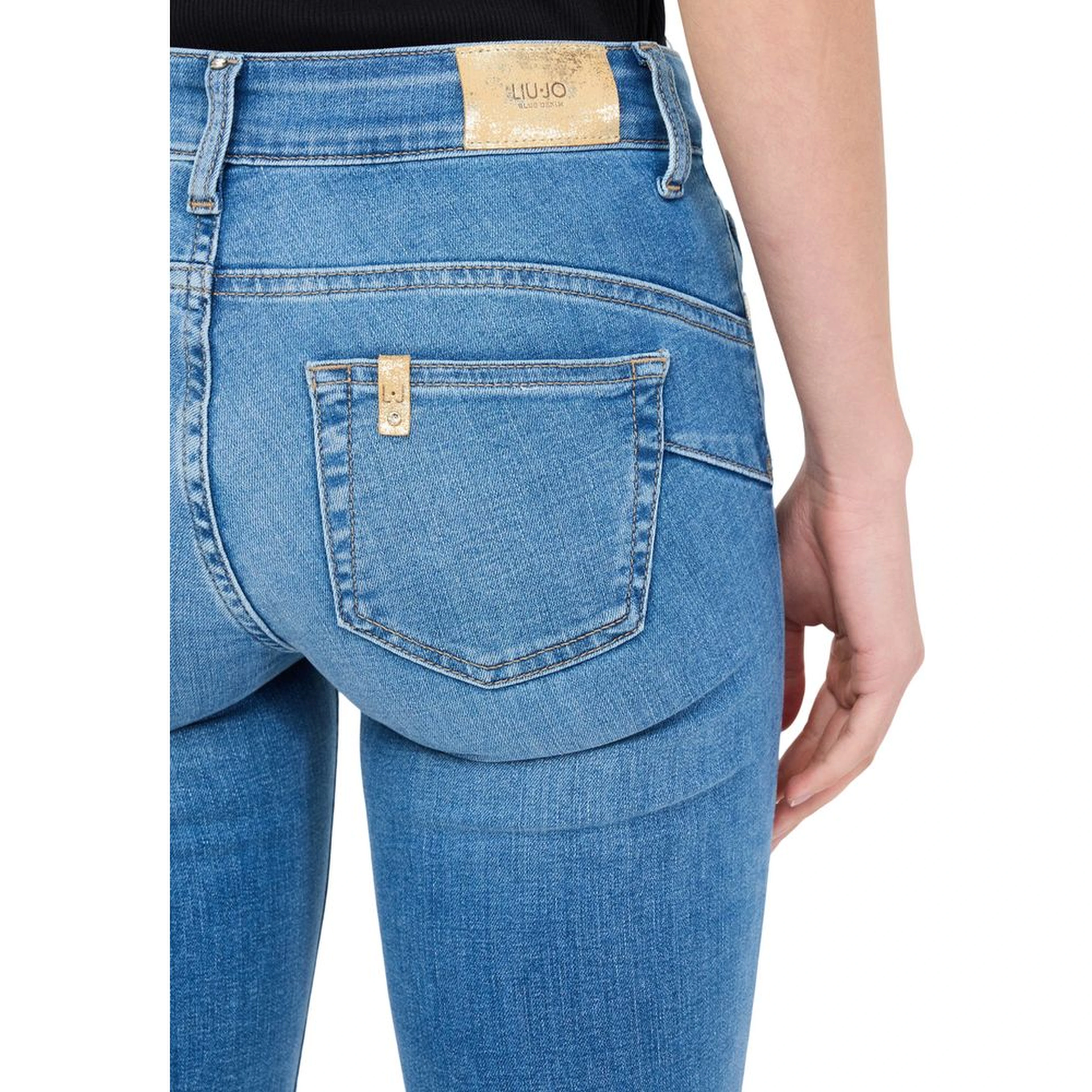 Light Blue Cotton Skinny Jeans