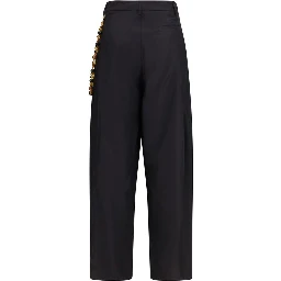 Black Cotton Casual Pants