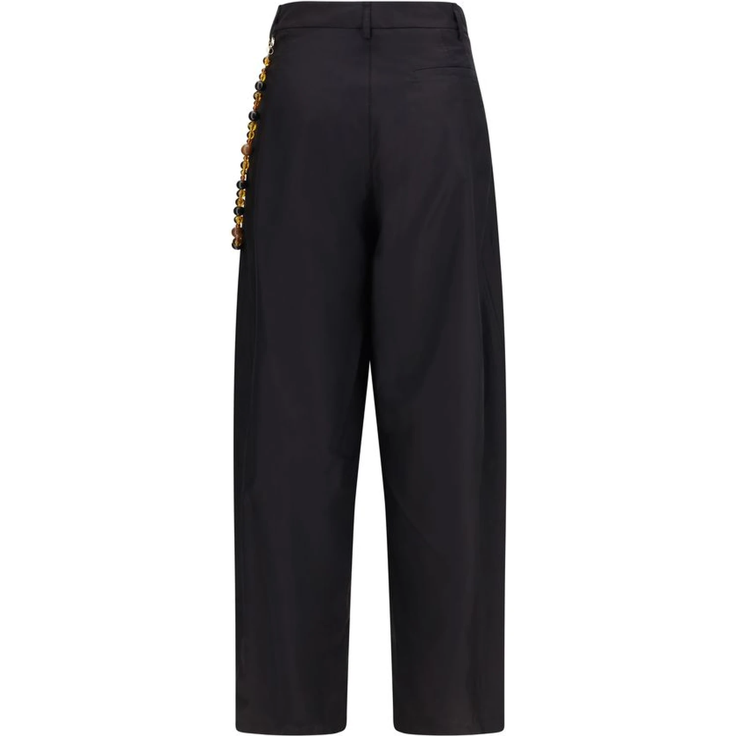 Black Cotton Casual Pants