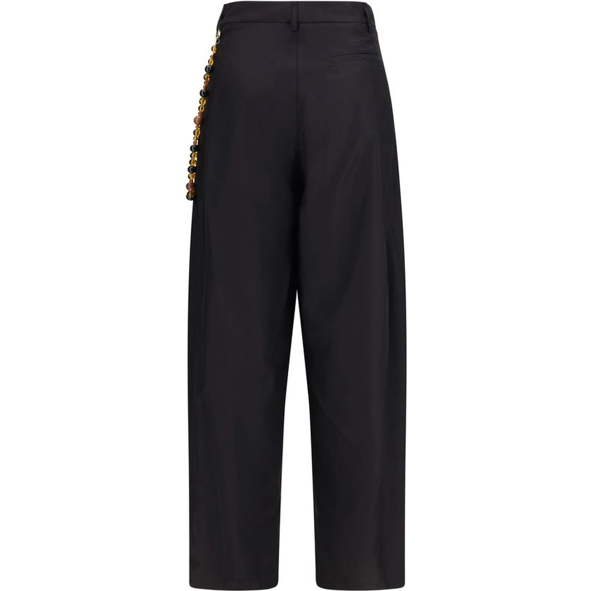 Black Cotton Casual Pants