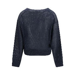 Blue Linen Sweatshirt