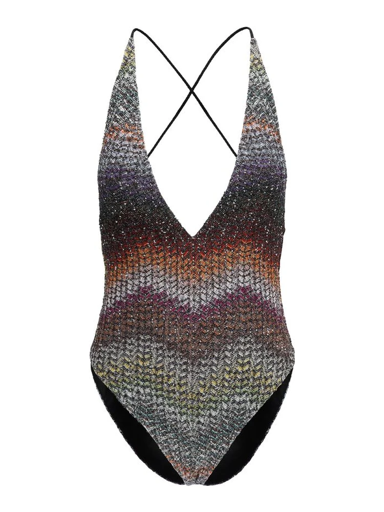 Multicolor Rayon One-Piece Swimsuit