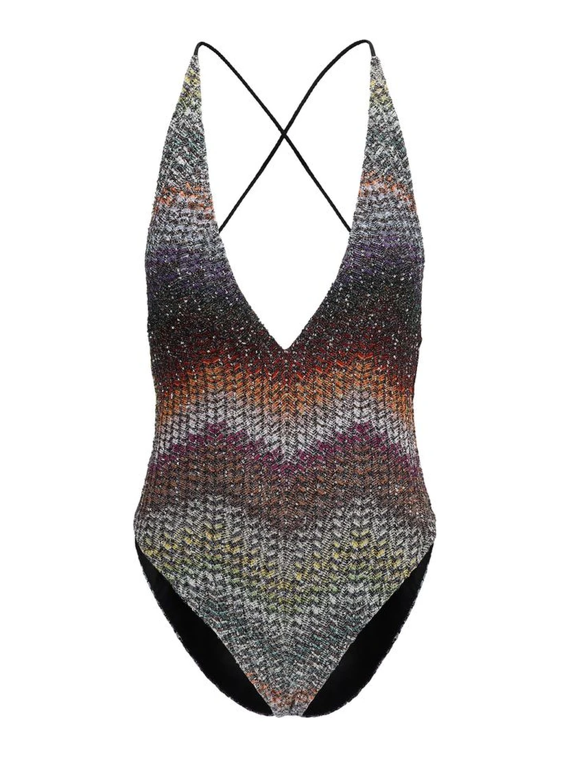 Multicolor Rayon One-Piece Swimsuit