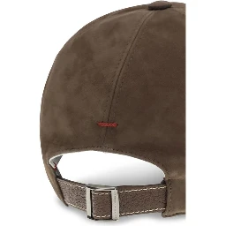 Brown Calf Leather Bos Taurus Cap (Baseball Hat)