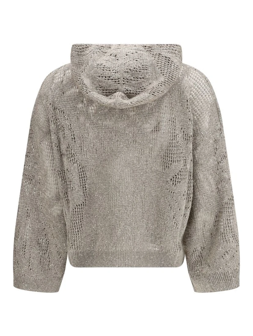 Beige Linen Hoodie