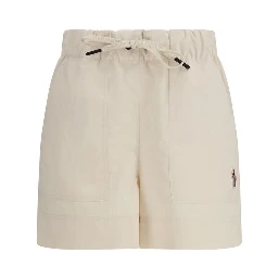 Beige Polyester Bermuda Shorts