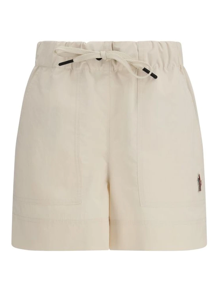 Beige Polyester Bermuda Shorts
